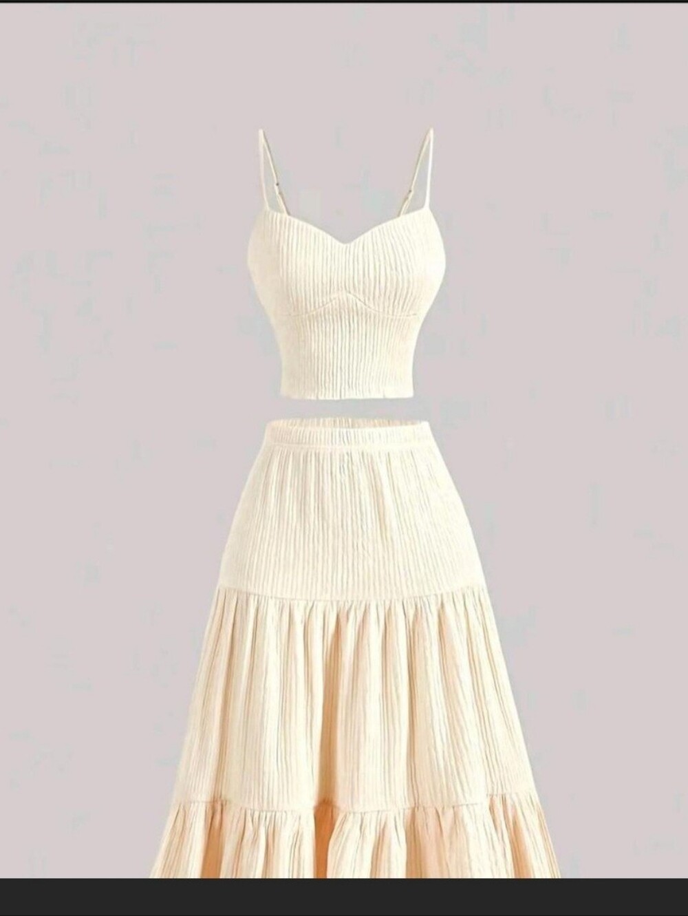 Women's Cream Tiered Maxi Skirt - Lightweight Boho Style
